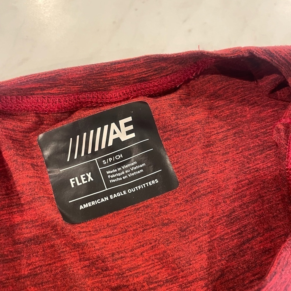 American Eagle Outfitters Flex Red Short Sleeve Graphic Logo T-Shirt Size Small - Picture 4 of 6